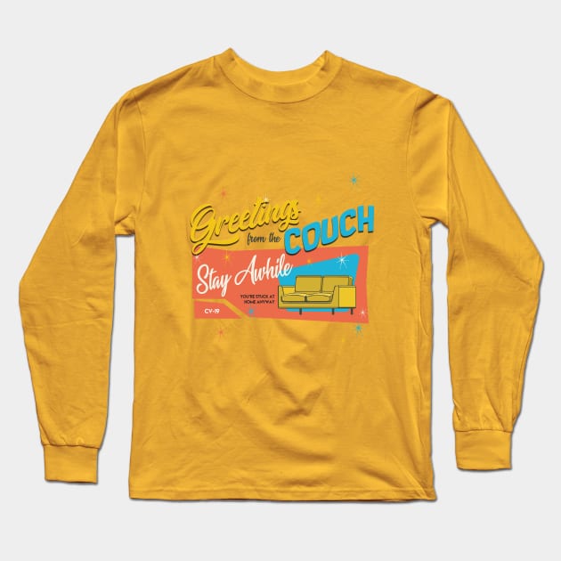 greetings from the couch Long Sleeve T-Shirt by richhwalsh